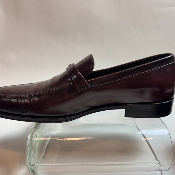 Ferragamo - Oxblood Leather Slip-On Loafers main image 9